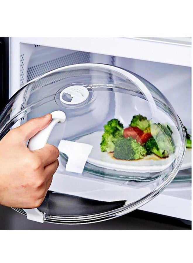 ShebSheb Food Protector Covers,Microwave Covers for Food Splatter,Transparent Microwave Guard Lid,Microwave Plate Coverwith Handle, Dishwasher Safe Guard Lid with Steam Vents, Anti-Splatter Lid - Image 3